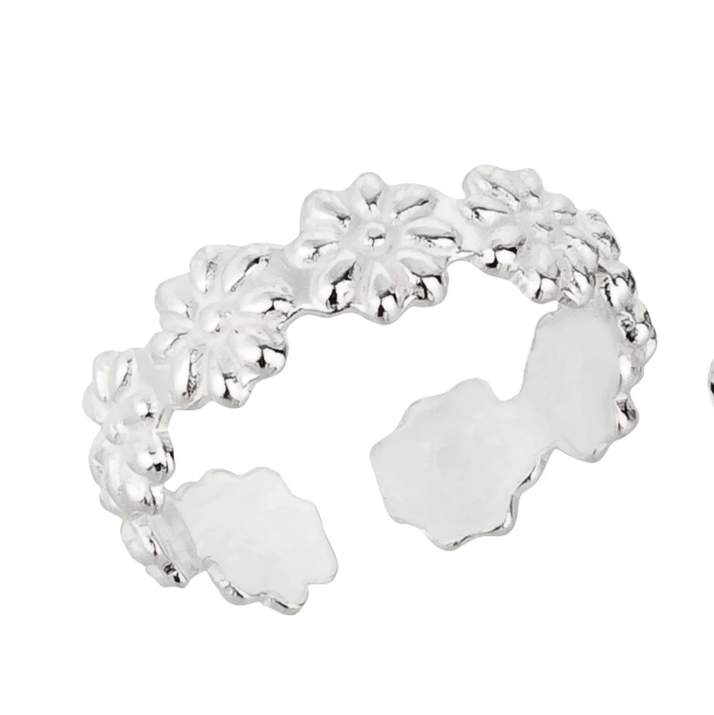 Zehenring Zehring Blumenmuster 925 Silber