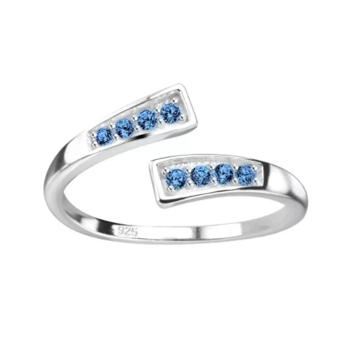 Zehenring Zehring blauer Zirkonia Kristall 925 Silber