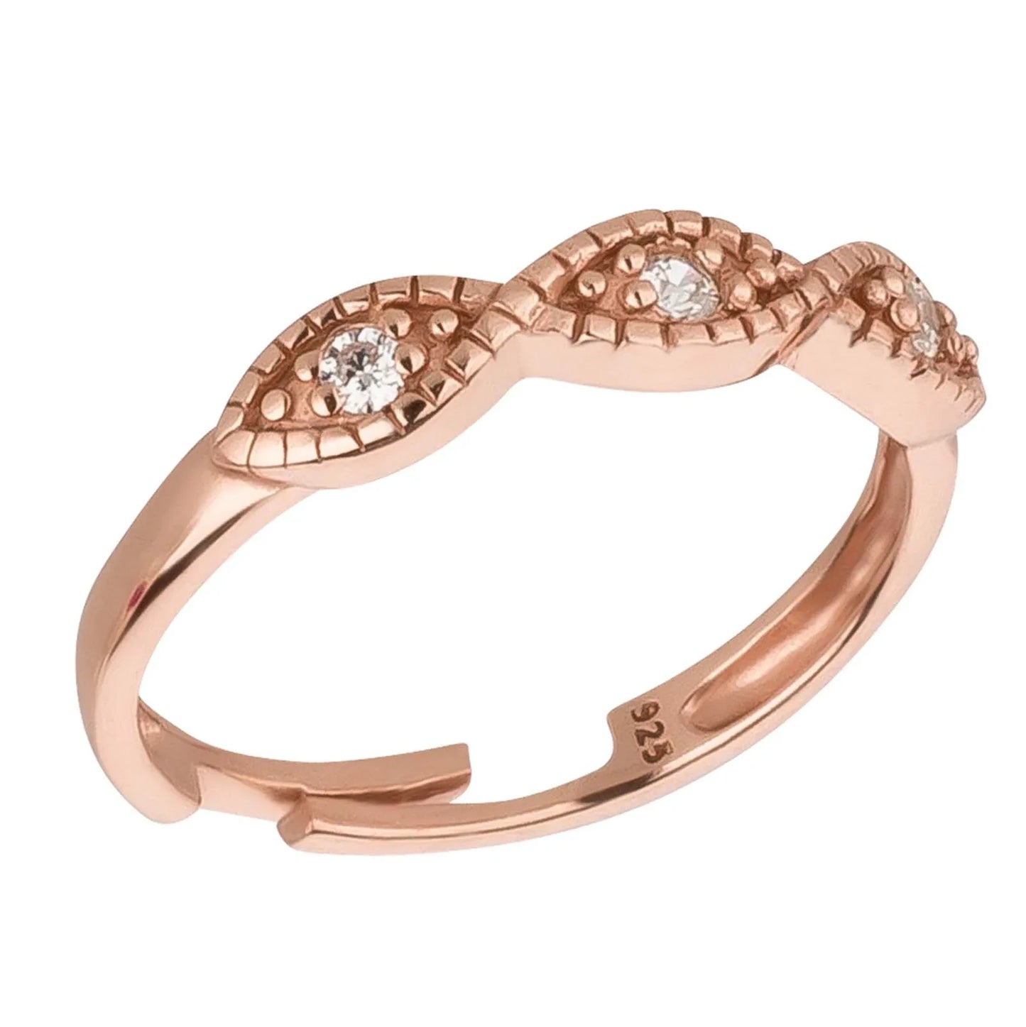 Zehenring Zehring funkelndes Motiv 925 Silber rosegold