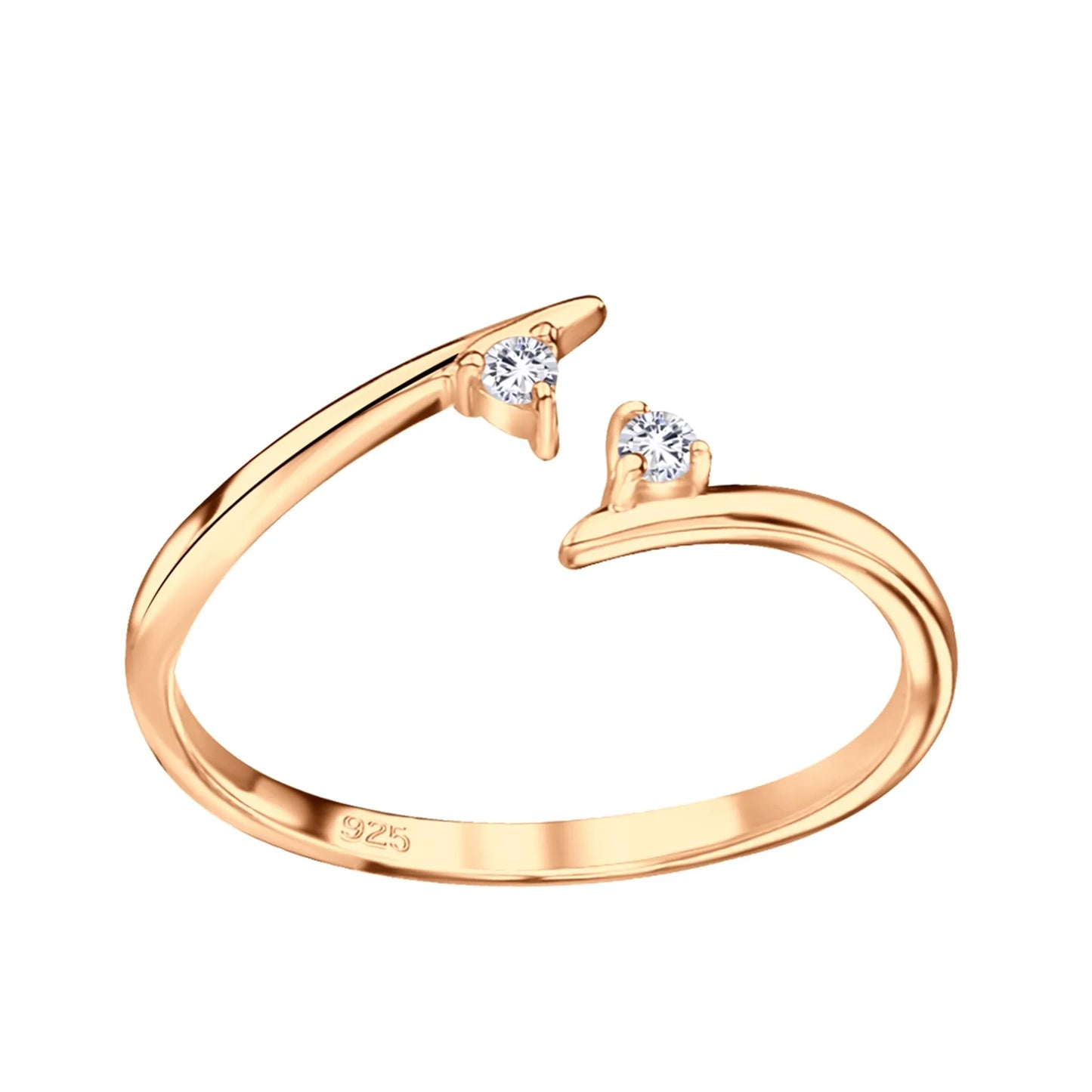 Zehenring Zehring schmal 925 Silber Kristalle rosegold