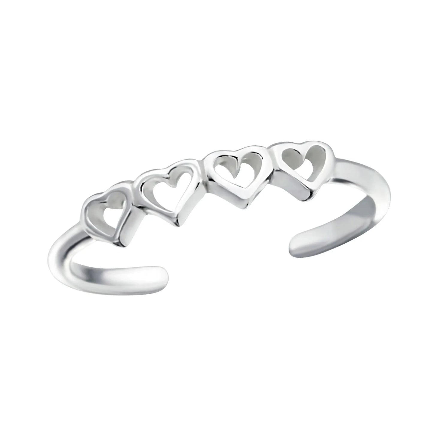 Zehenring Zehring vier Herzen 925 Silber