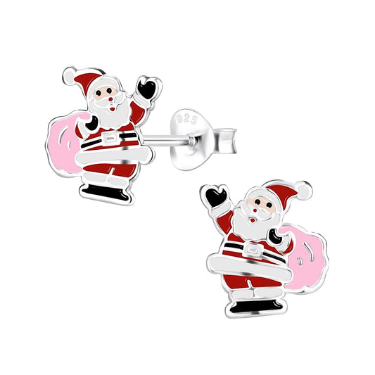 Kinderohrringe pinker Nikolaus Weihnachten 925 Silber