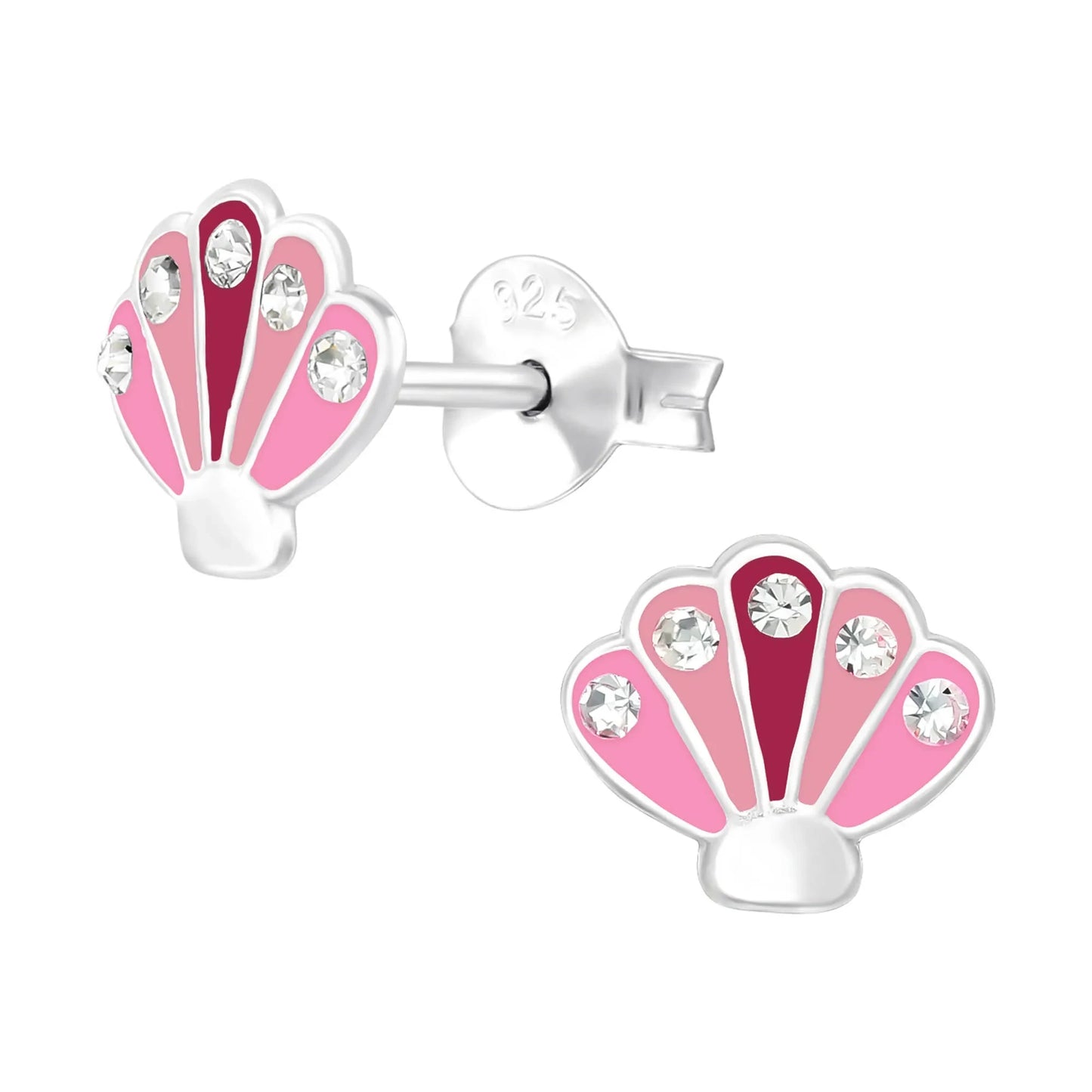 Kinderohrringe pinke Muschel 925 Silber
