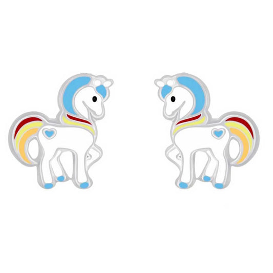 Kinderohrringe Regenbogen Einhorn 925 Silber