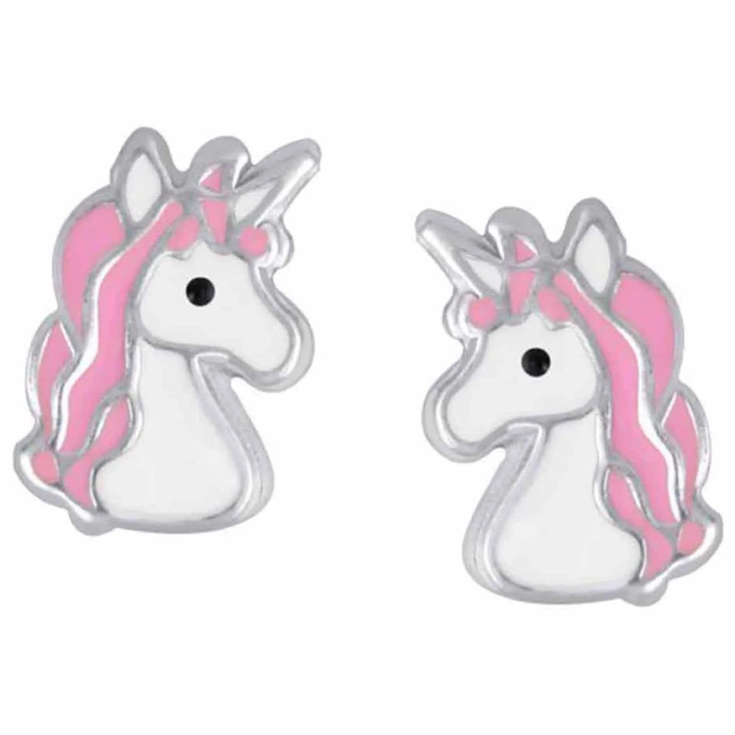 Kinderohrringe pinkes Einhorn Mädchen 925 Silber