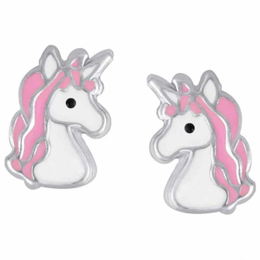Kinderohrringe pinkes Einhorn MĂ€dchen 925 Silber