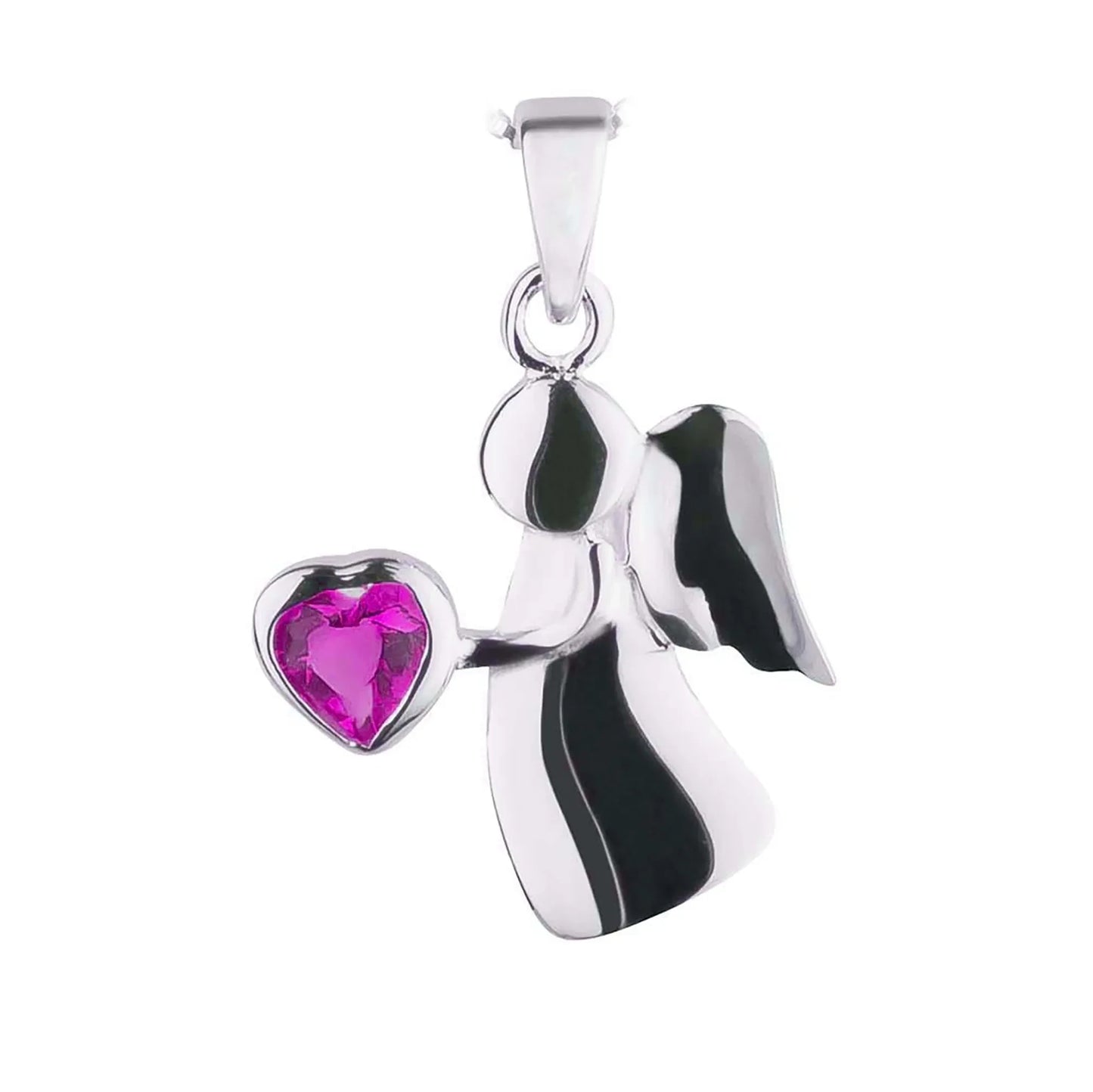 Anhänger Engel 925 Silber Zirkonia Herz Pink
