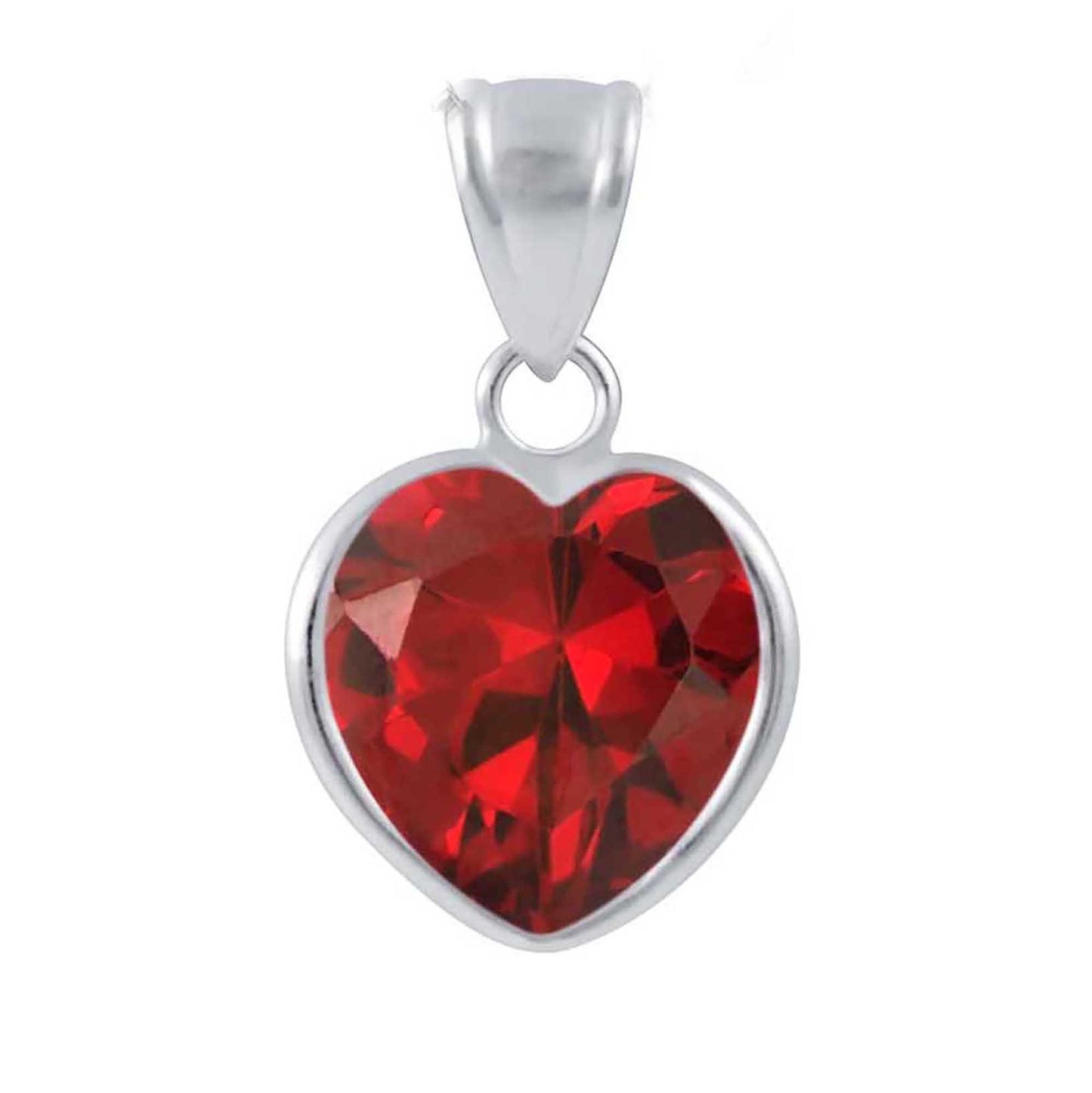 Anhänger Herz Zirkonia Rot 925 Silber