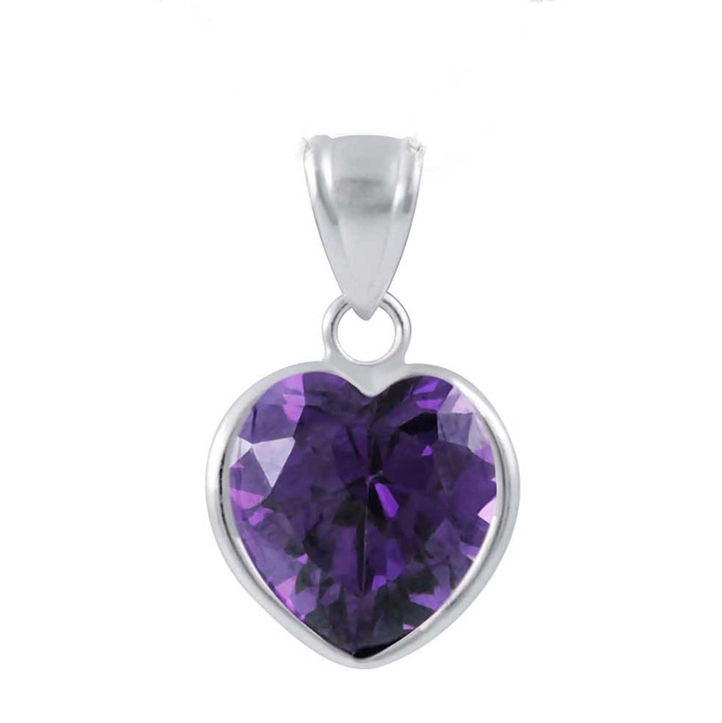 Anhänger Herz Zirkonia Amethyst 925 Silber