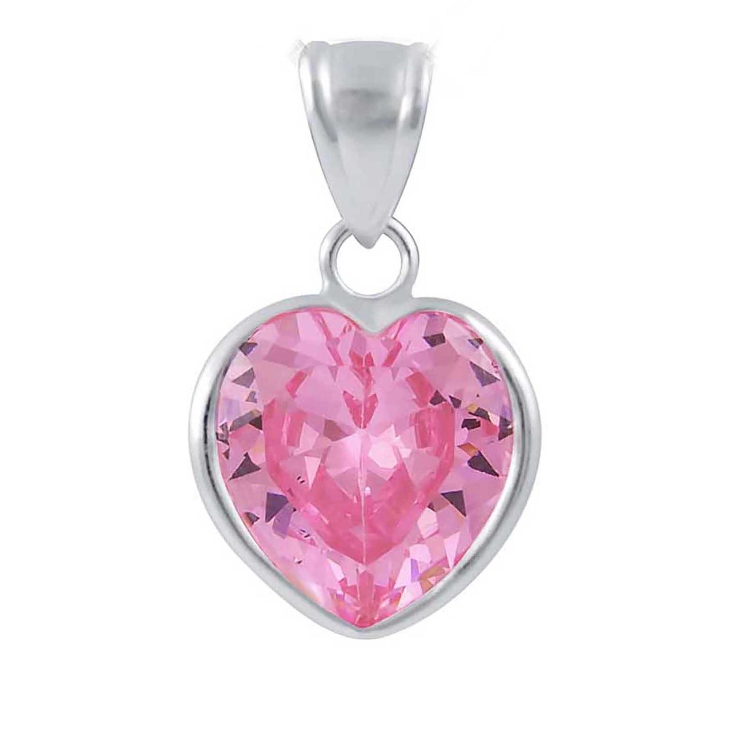 Anhänger Herz Zirkonia Rosa 925 Silber