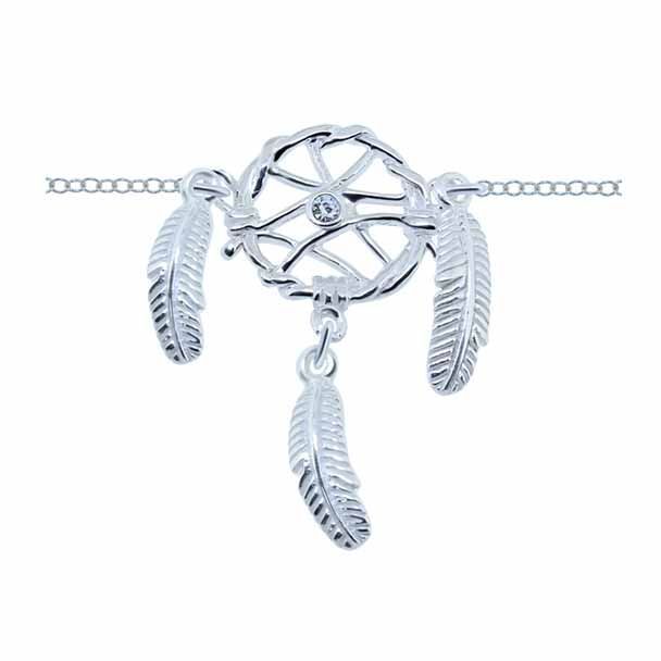 Fußkette Fußkettchen grosser Traumfänger 925 Silber