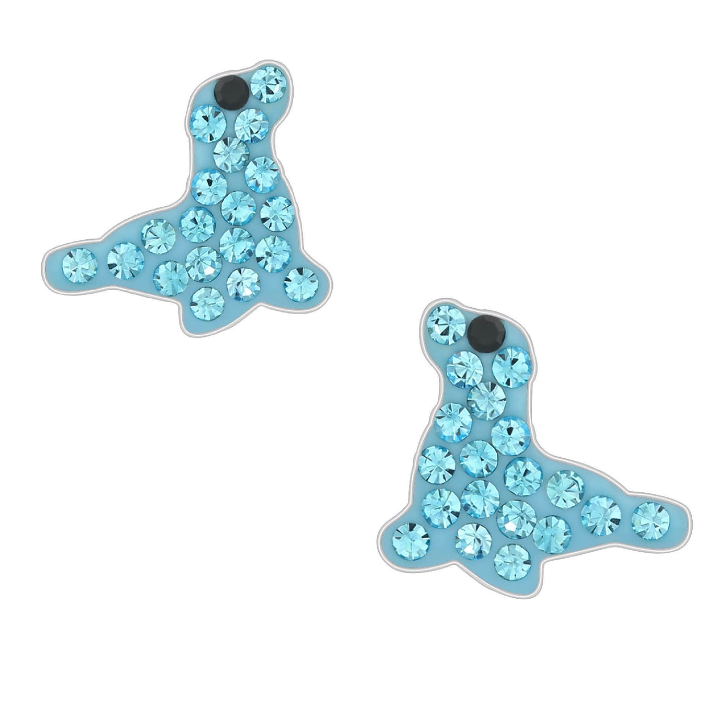 Kinderohrringe blauer Seehund 925 Silber