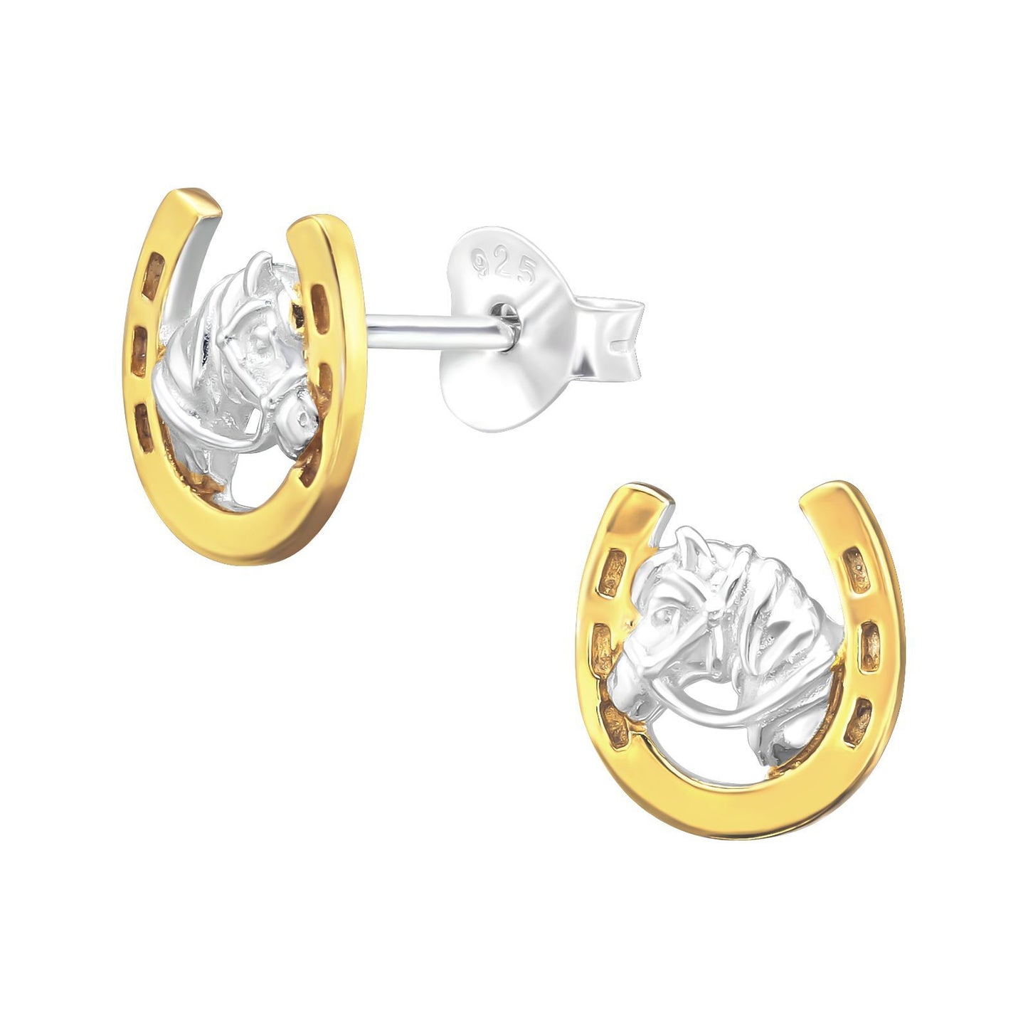 Ohrringe Pferd Hufeisen gold 925 Silber