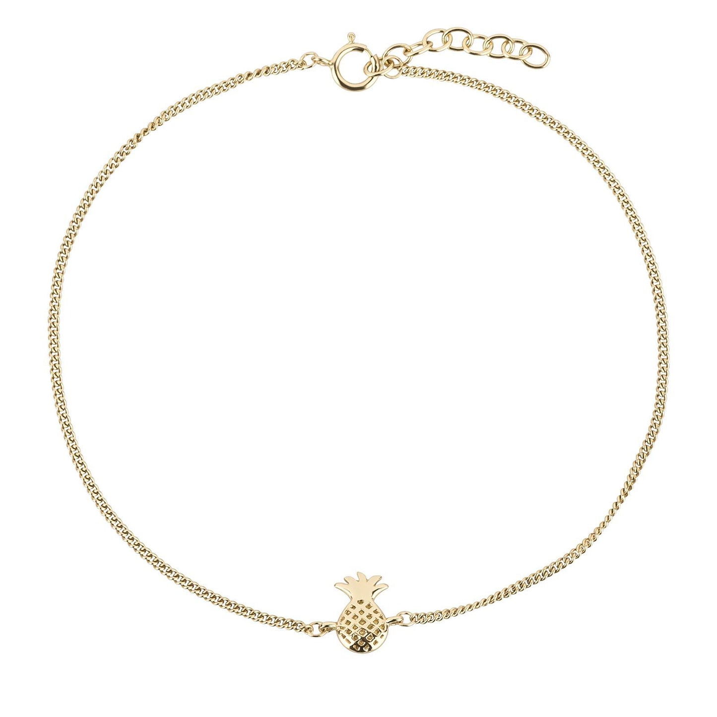Fußkette Fußkettchen Ananas 925 Silber vergoldet