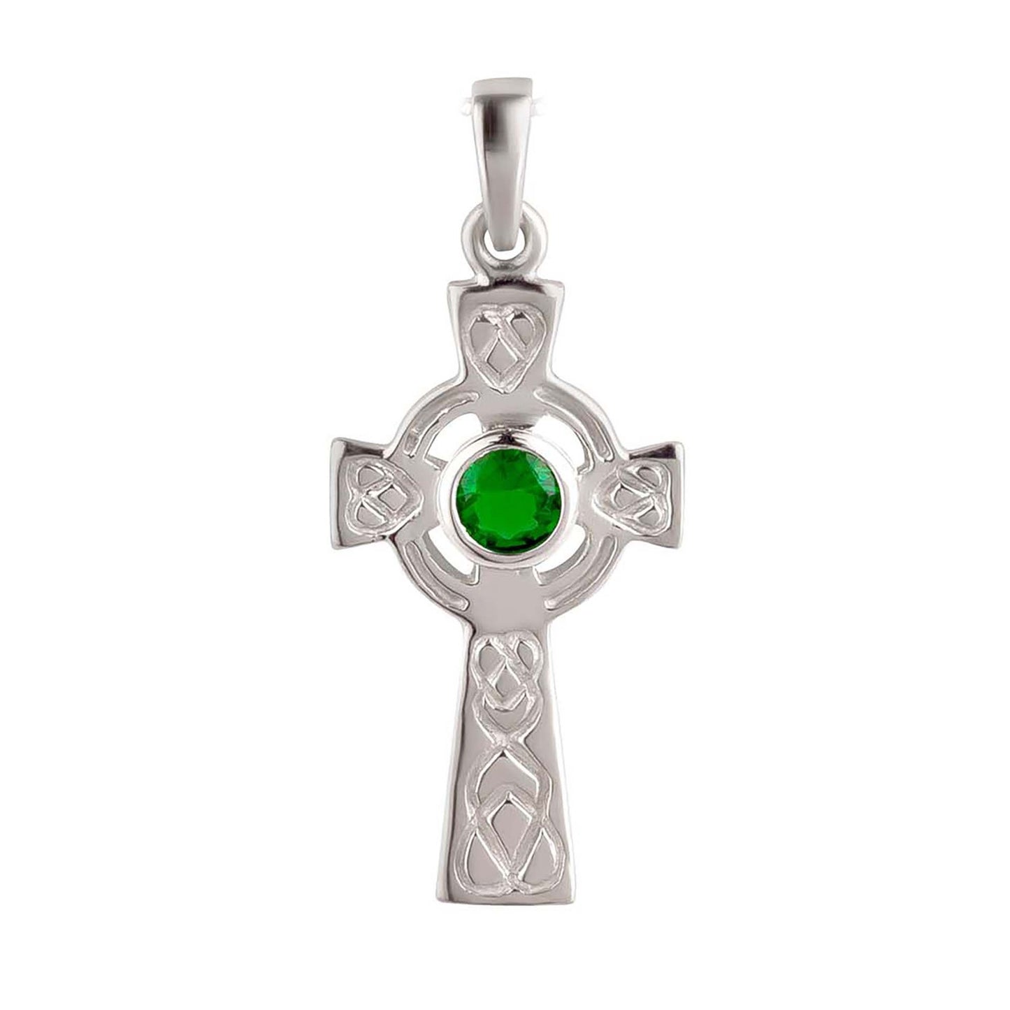 Anhänger Kreuz 925 Silber Zirkonia grün