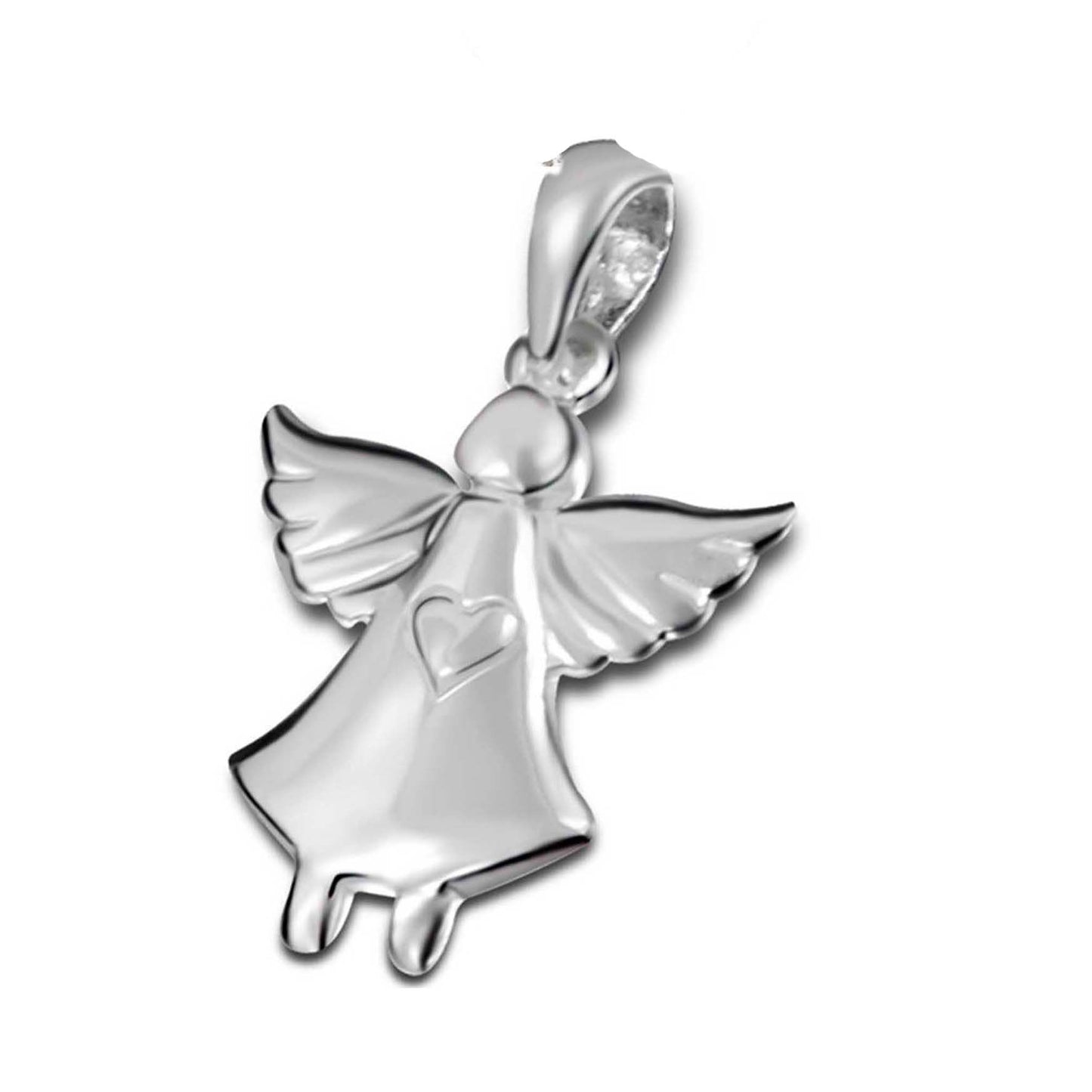 Kinder Anhänger Engel Herz 925 Silber Schutzengel