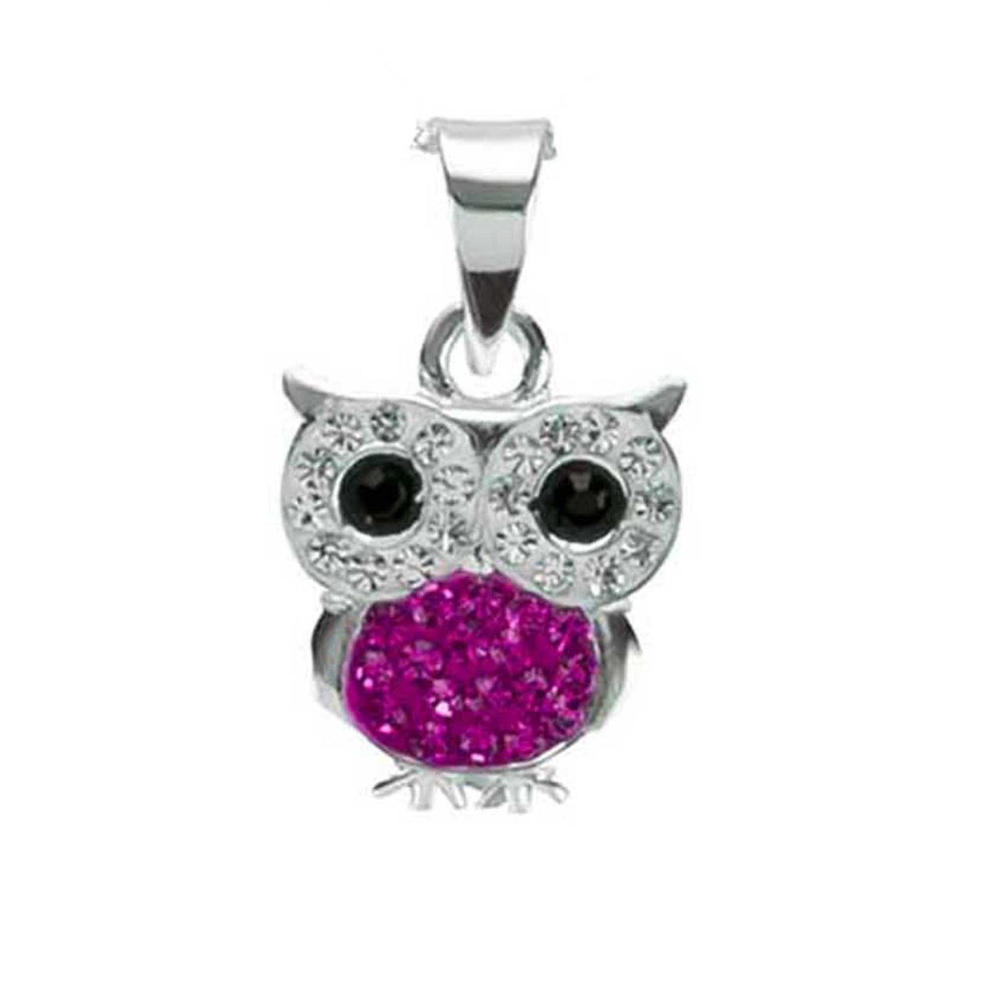 Anhänger Eule pink 925 Silber Zirkonia