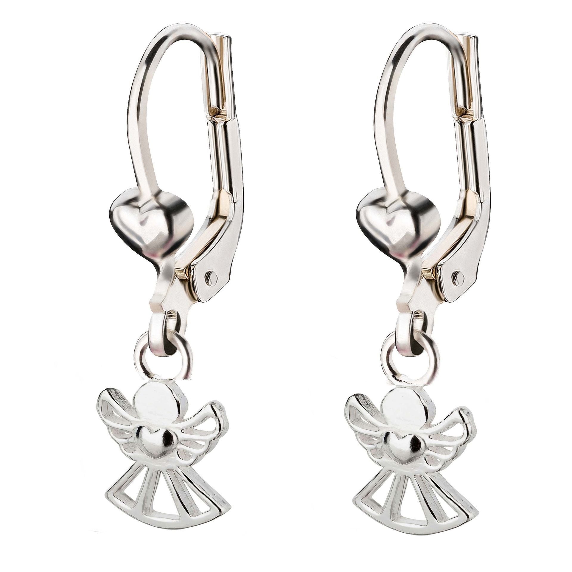 Kinderohrringe Ohrhänger Design Engel Herz 925 Silber