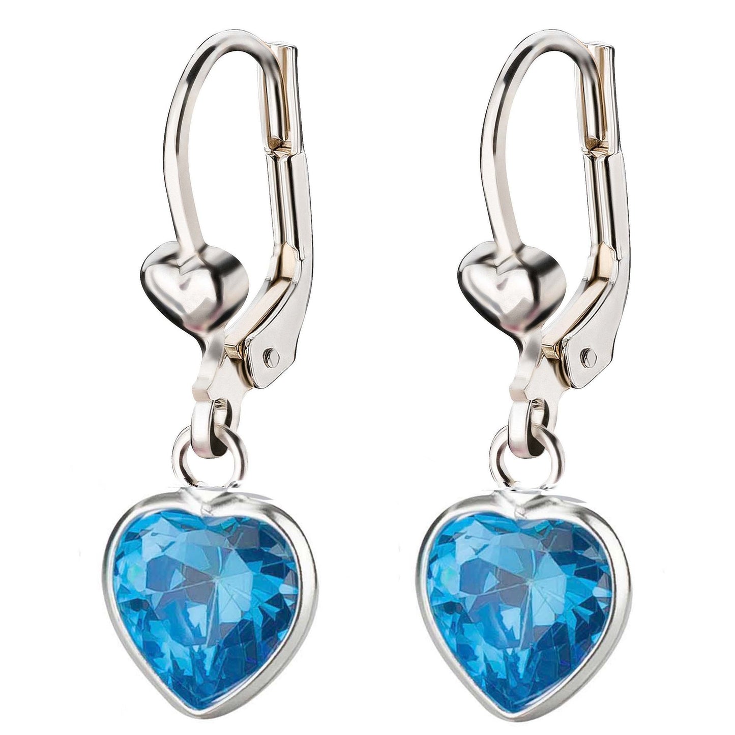 Ohrringe Ohrhänger blaues Herz 925 Silber Zirkonia