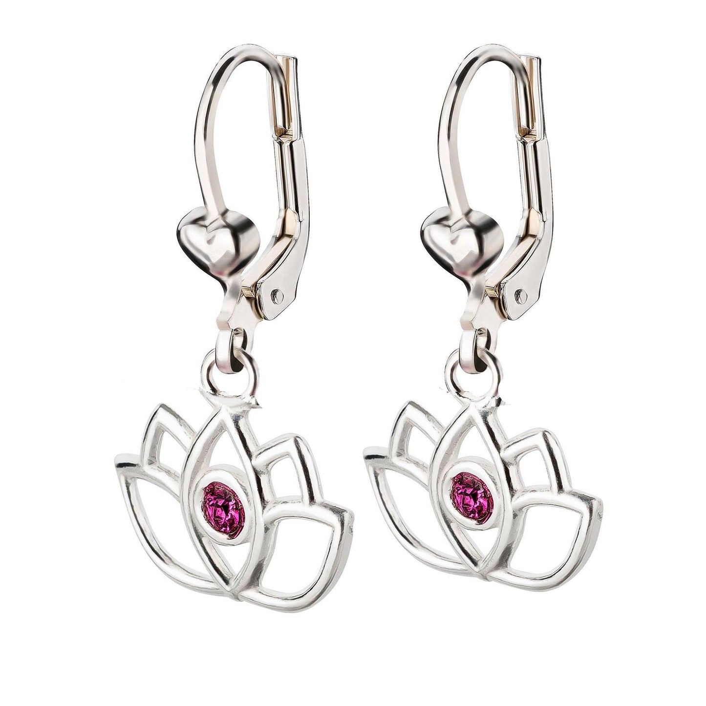Ohrringe Ohrhänger Lotus Blume 925 Silber