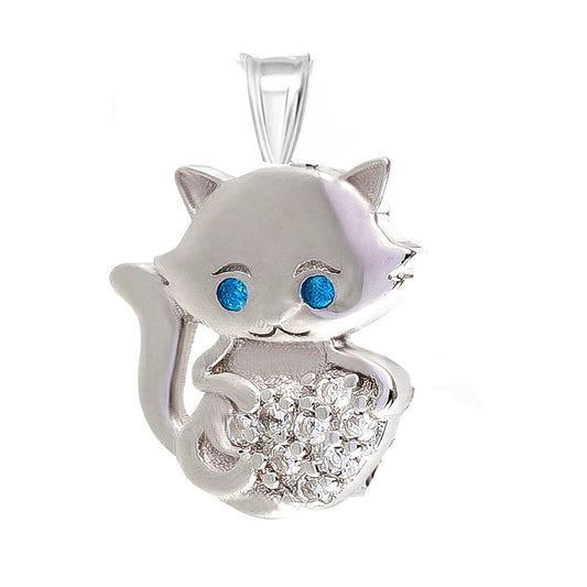 Kinder Anhänger Katze 925 Silber Zirkonia