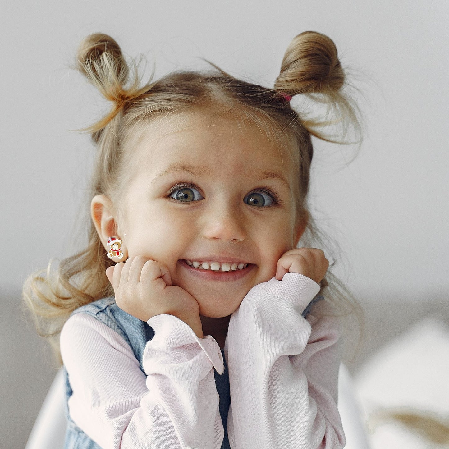 Kinder Ohrringe Weihnachten Bär braun 925 Silber