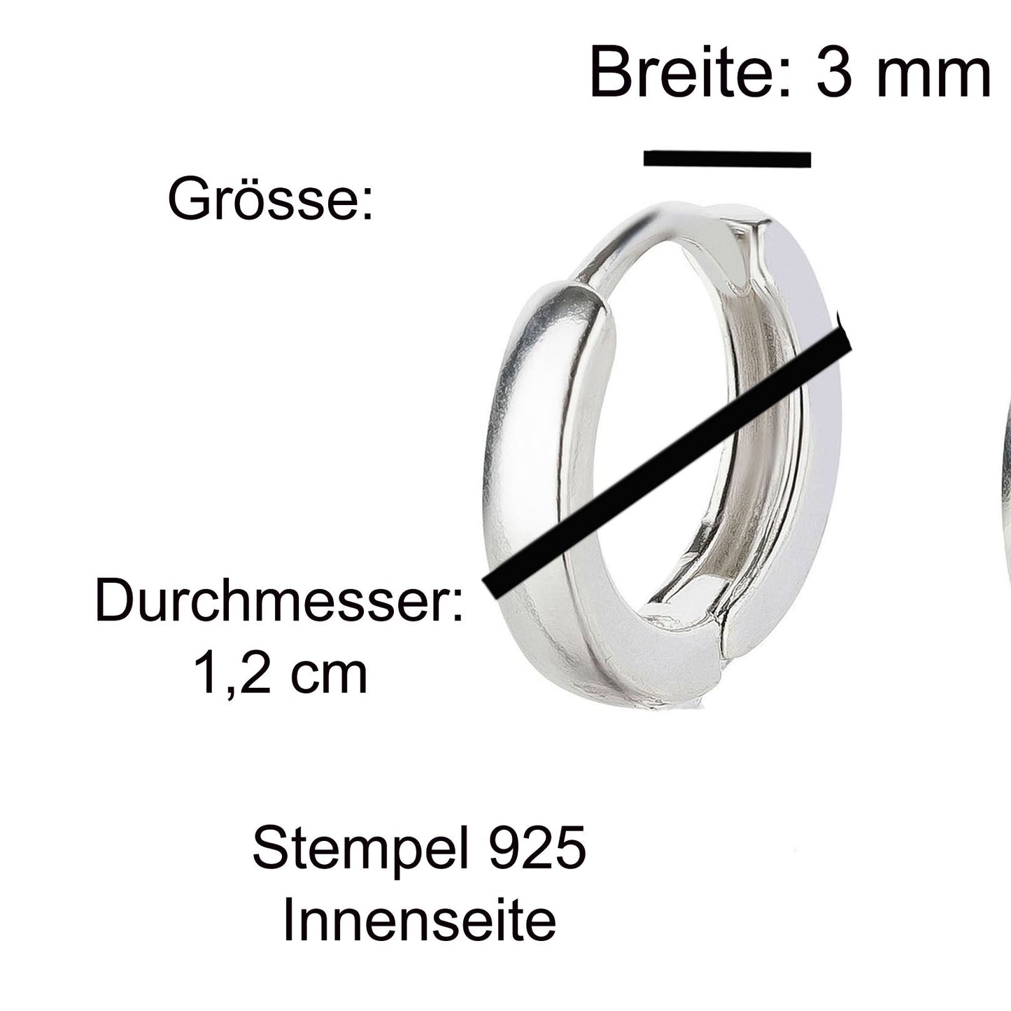 Creolen Herz 925 Silber vergoldet Zirkonia klar