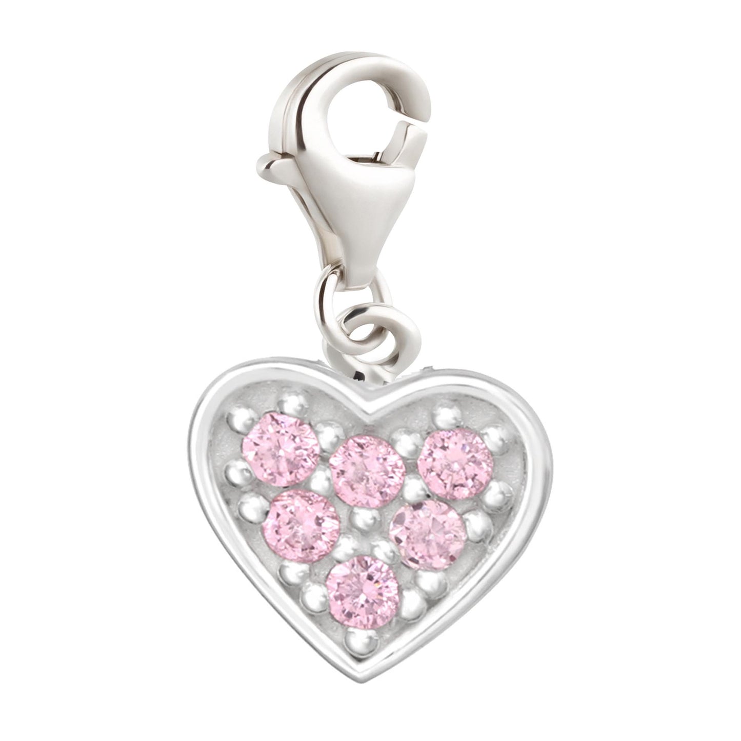Charms Anhänger Herz Zirkonia rosa 925 Silber