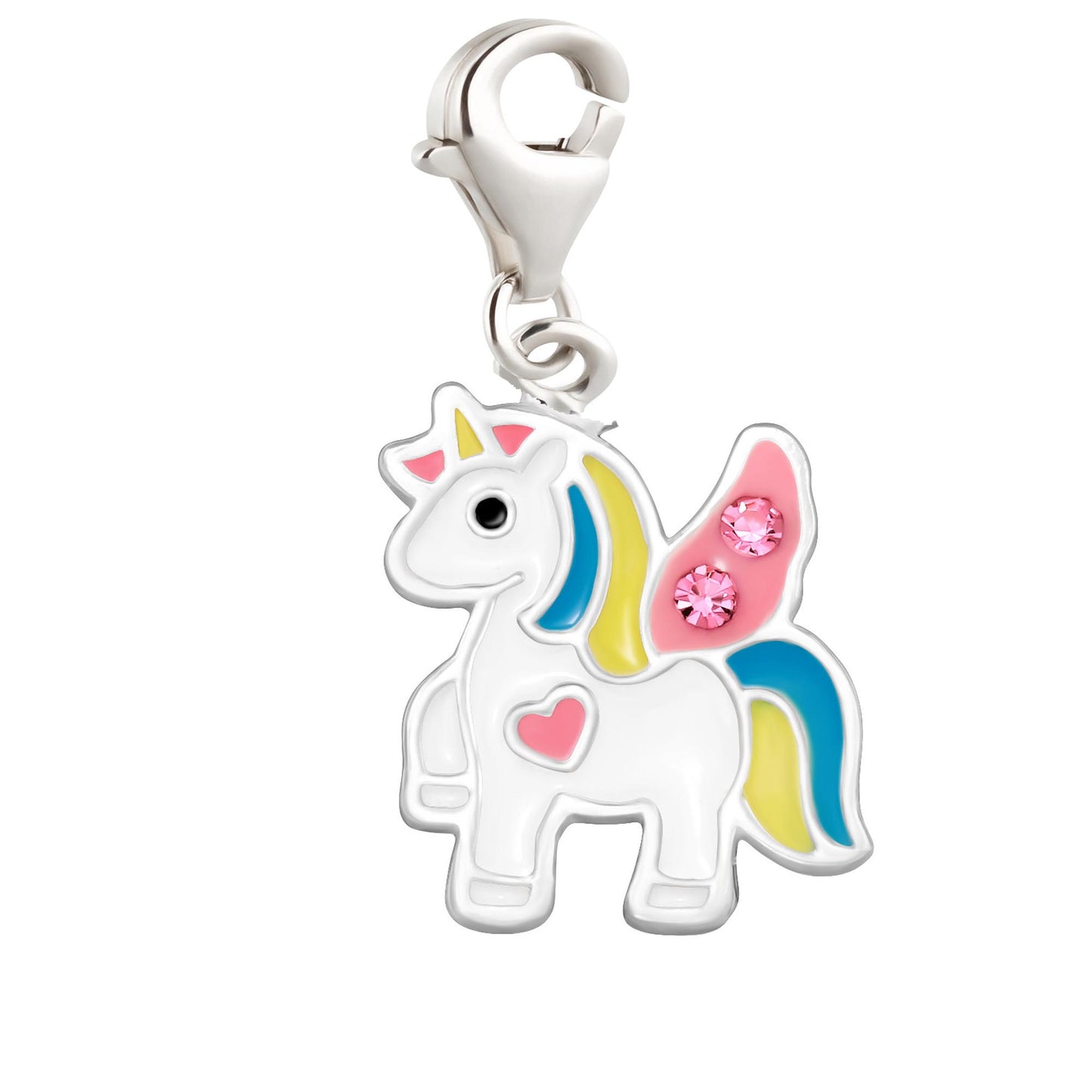 Charms Anhänger buntes Einhorn 925 Silber