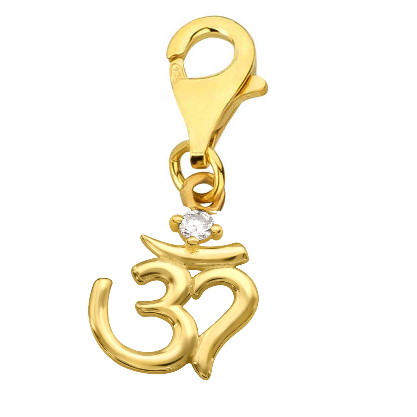 Charms Anhänger Om Symbol 925 Silber vergoldet