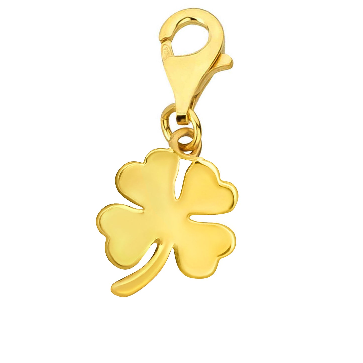 Charms Anhänger Kleeblatt 925 Silber vergoldet