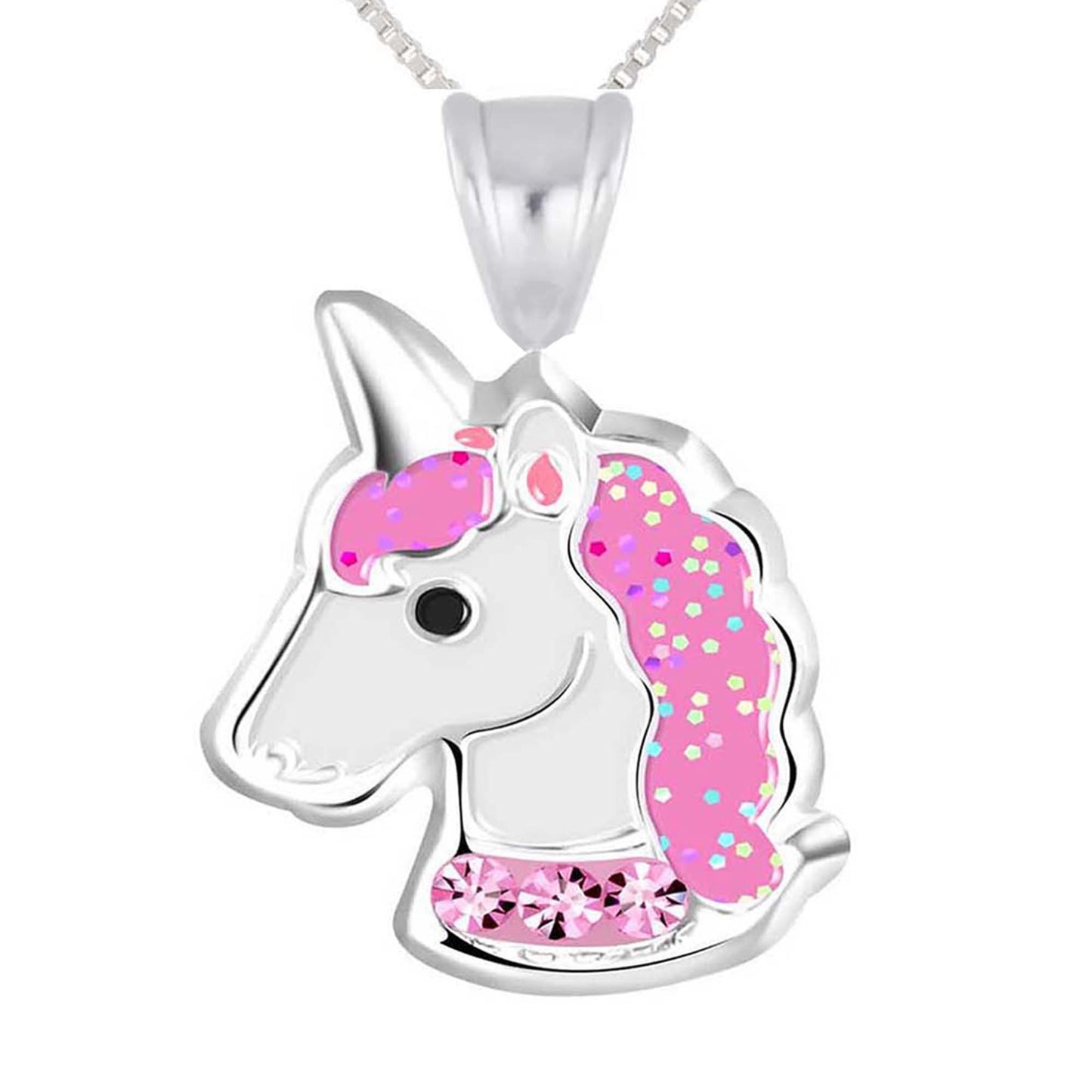 Kinder Anhänger pinkes Einhorn 925 Silber