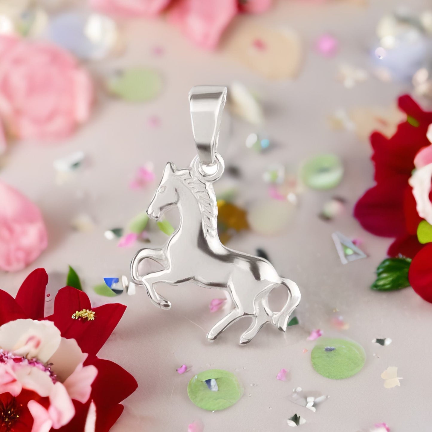 Anhänger Pferd 925 Silber im Galopp