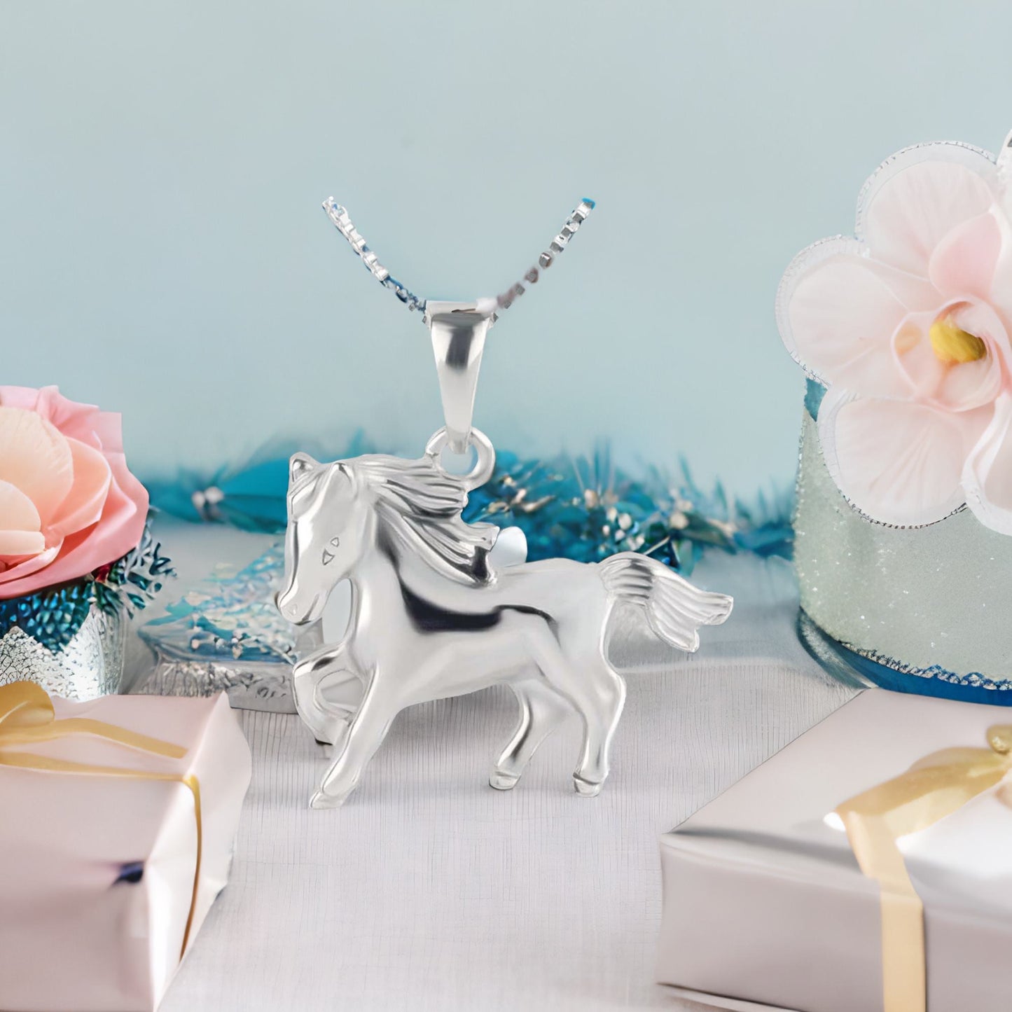 Anhänger freches Pferd Pony 925 Silber