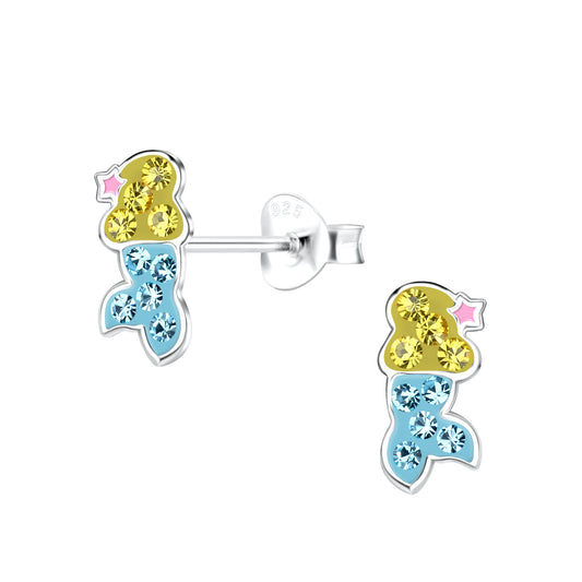 Kinderohrringe Kristall Meerjungfrau 925 Silber