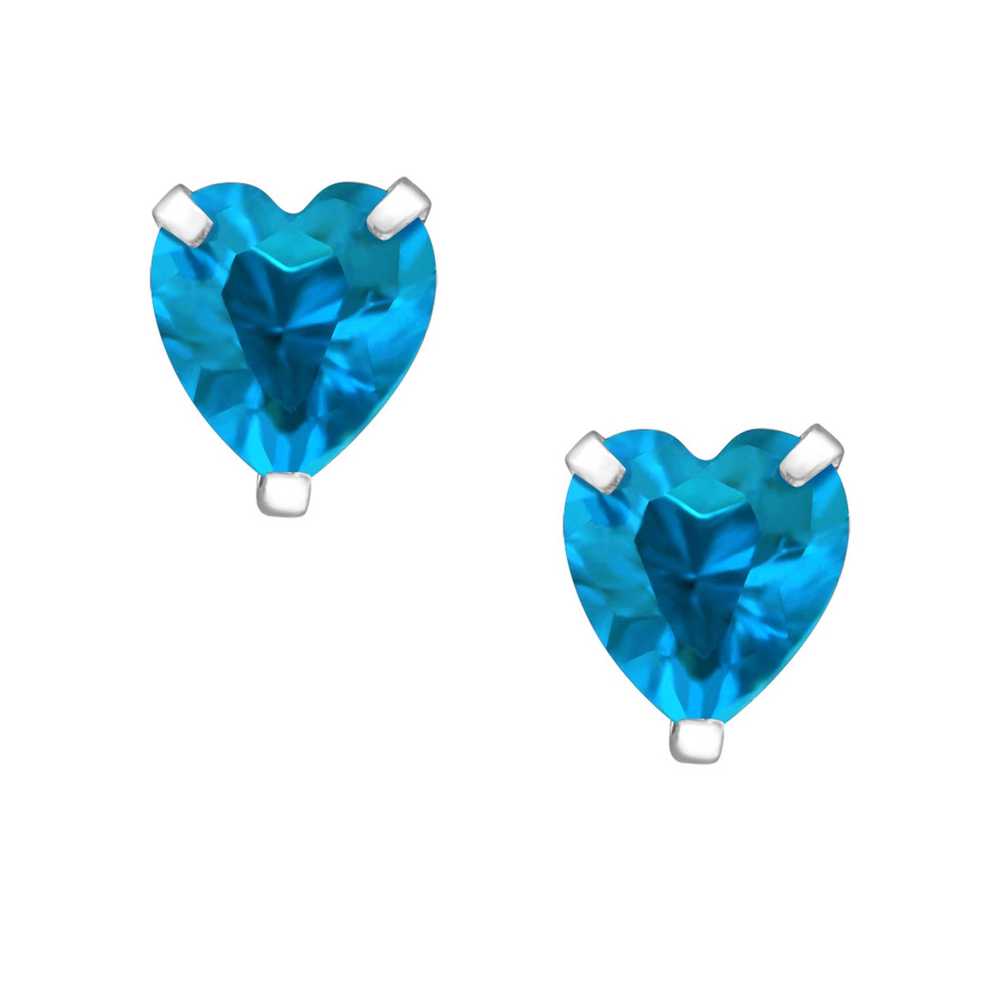 Ohrringe Herz Kristalle 925 Silber blau