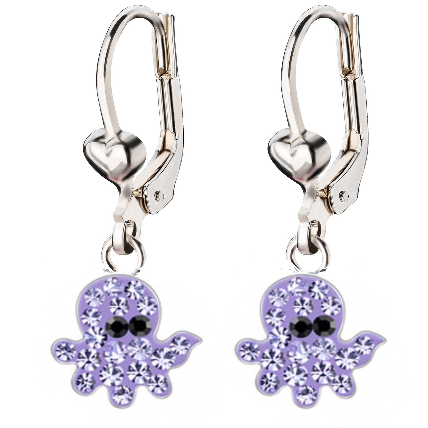 Ohrringe Qualle lila 925 Silber