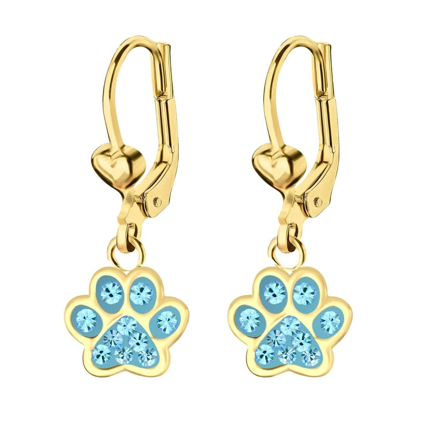 Ohrringe blaue Pfote 925 Silber vergoldet