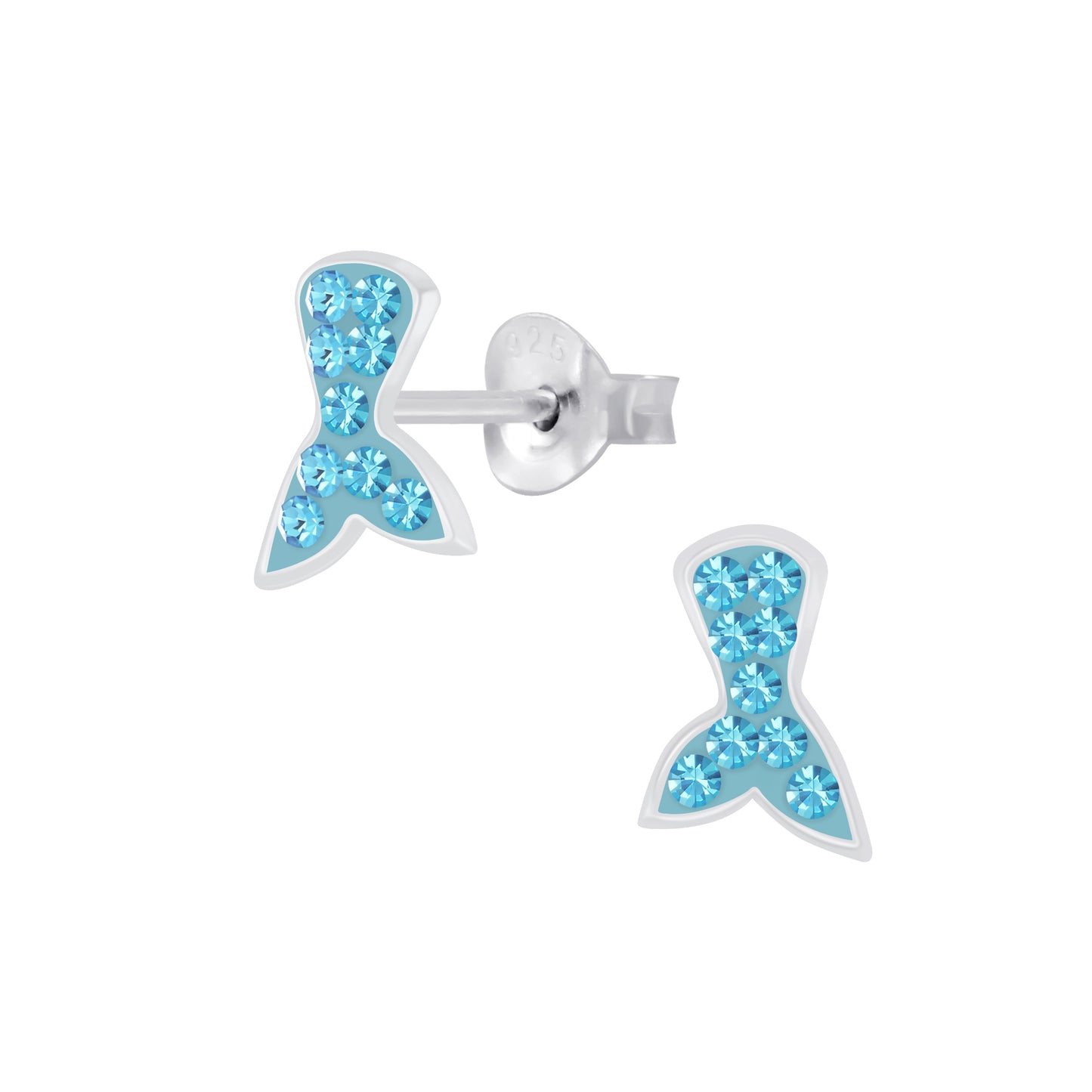 Kinder Ohrstecker Flosse Meerjungfrau 925 Silber