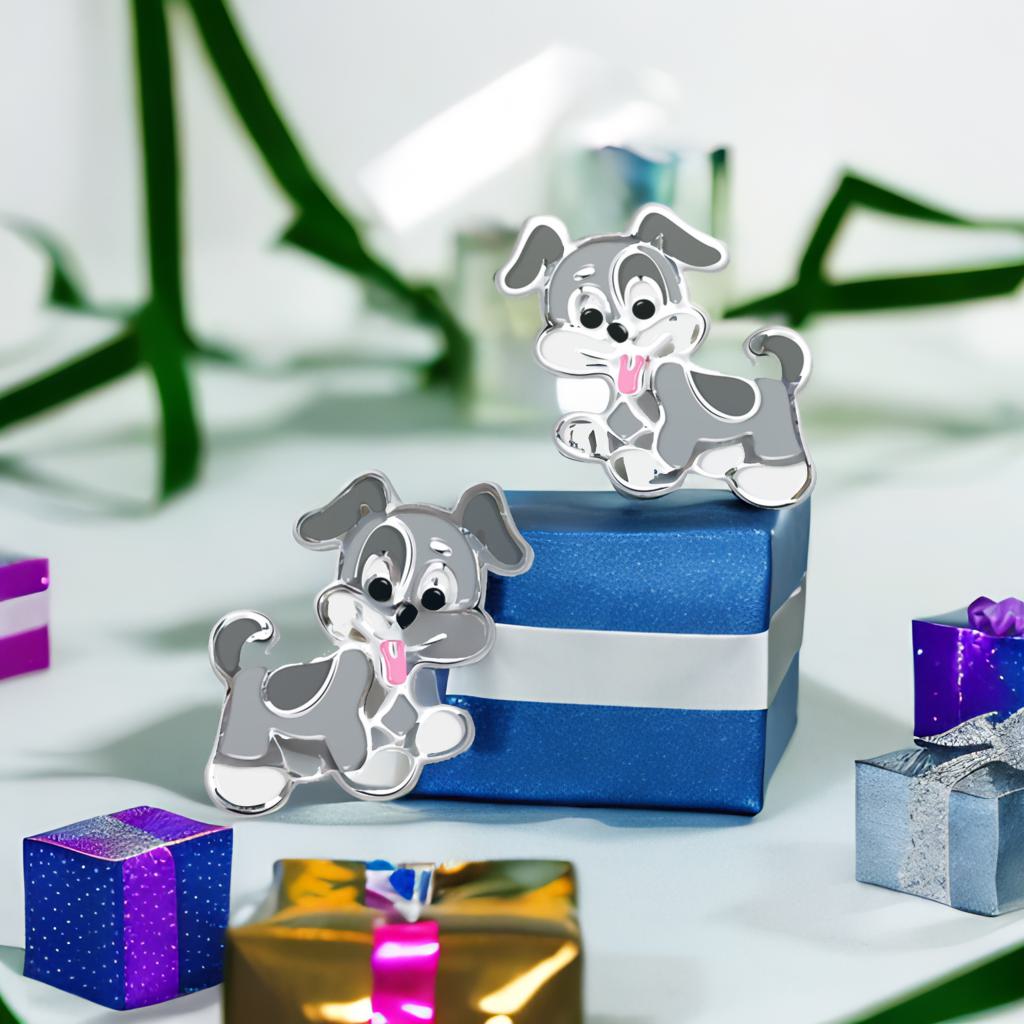 Kinderohrringe frecher Hund 925 silber