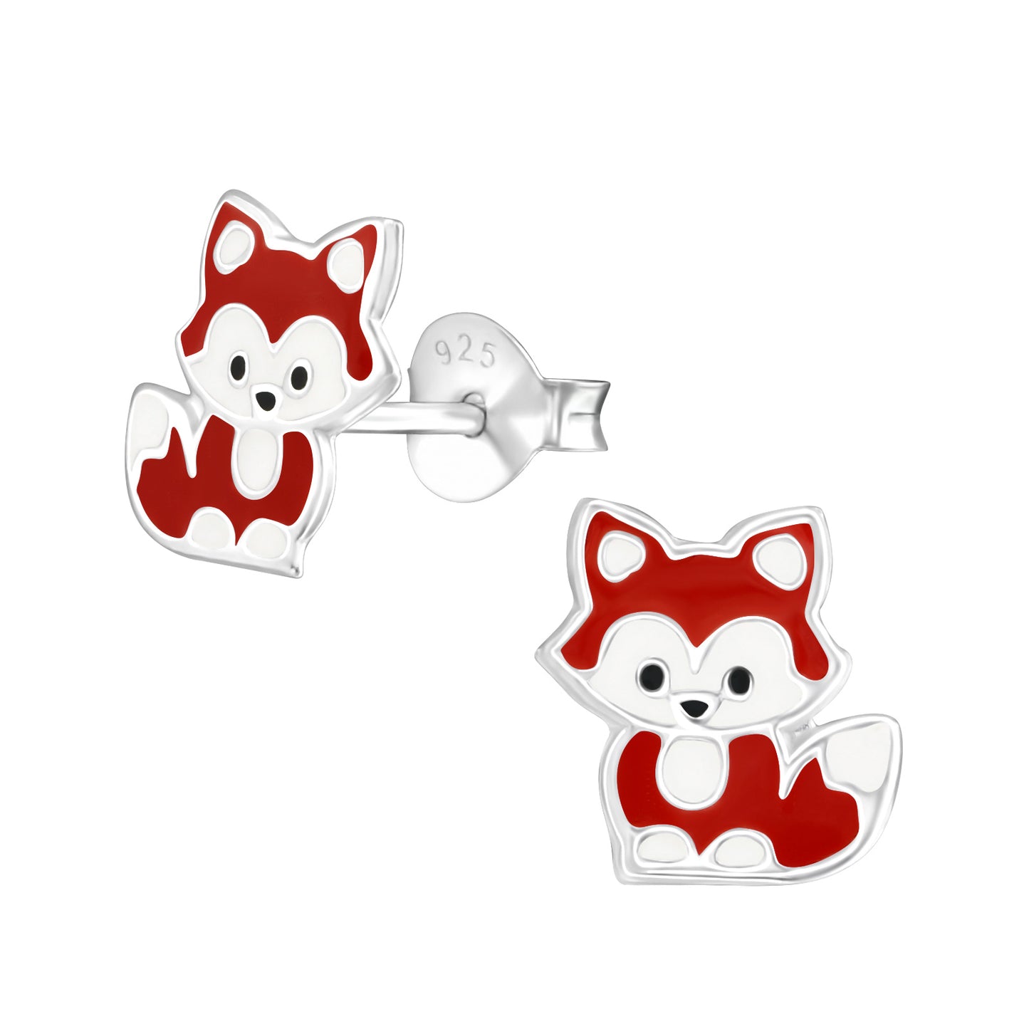 Kinder Ohrringe roter Fuchs 925 Silber