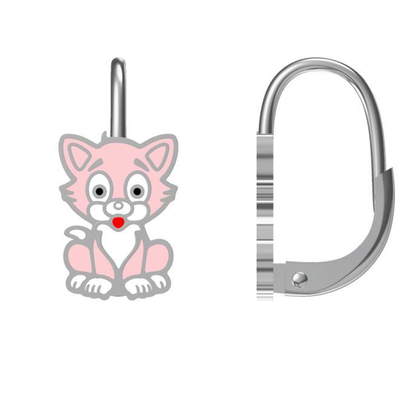 Kinderohrringe Löwe rosa 925 Silber