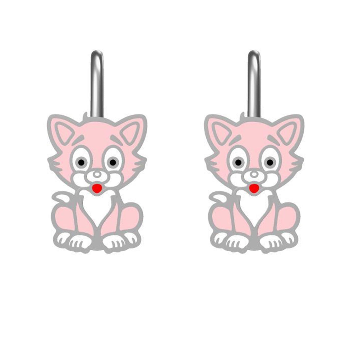 Kinderohrringe Löwe rosa 925 Silber