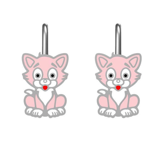 Kinderohrringe Löwe rosa 925 Silber