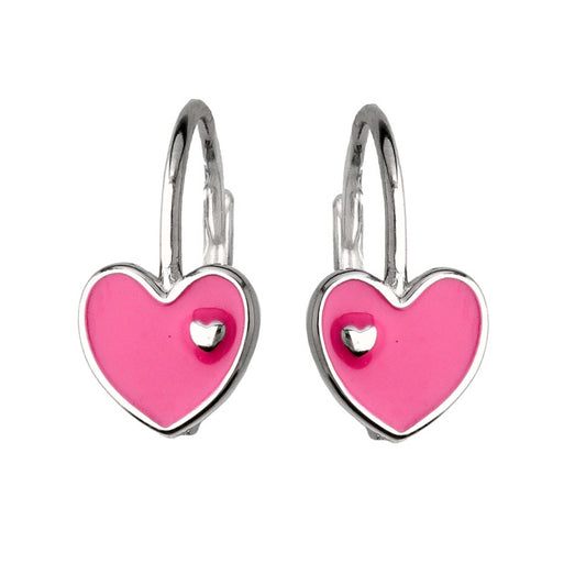 Ohrringe Herz purpur pink 925 Silber