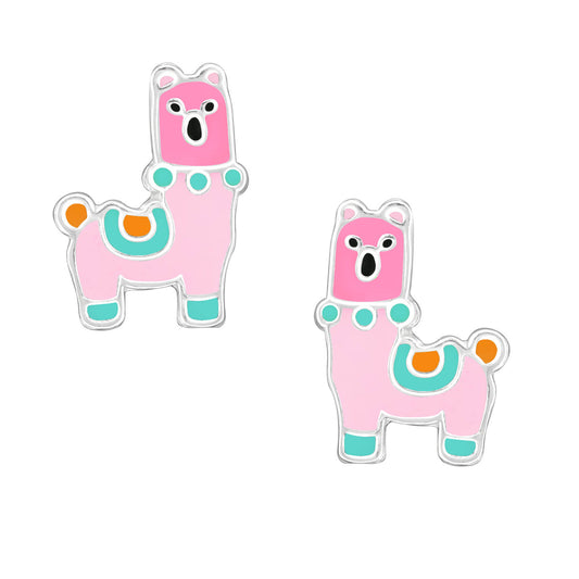 Kinder Ohrringe Alpaca pink 925 Silber