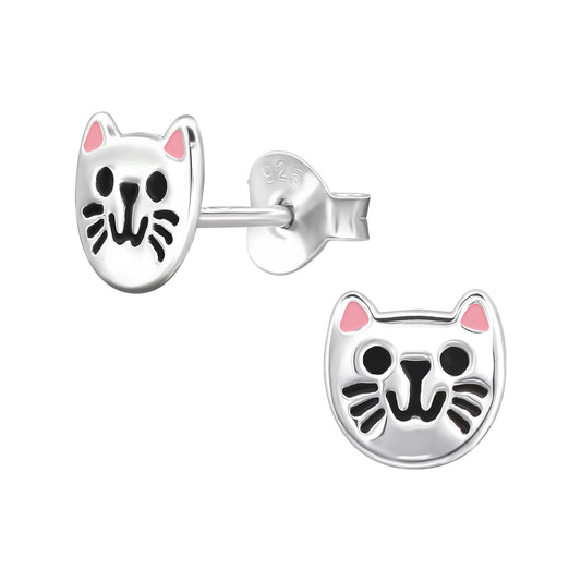 Kinder Ohrringe Katzen Gesicht 925 Silber