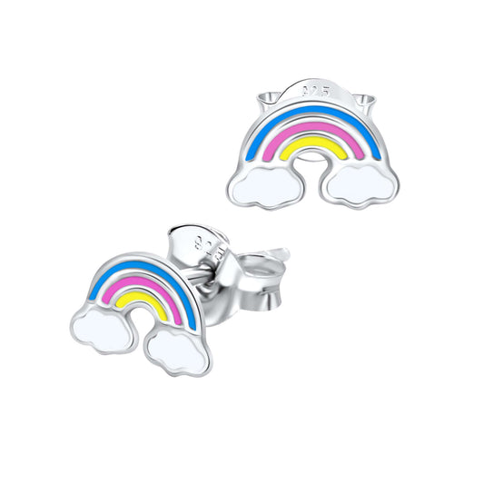 Kinder Ohrringe bunter Regenbogen 925 Silber