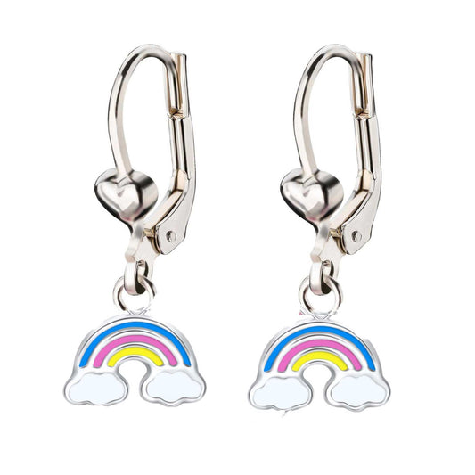 Kinderohrringe Ohrhänger bunter Regenbogen 925 Silber
