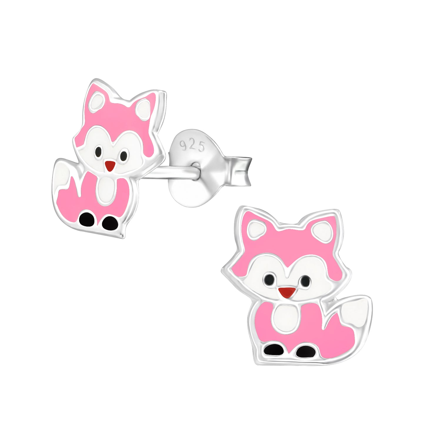Kinder Ohrringe pinker Fuchs 925 Silber